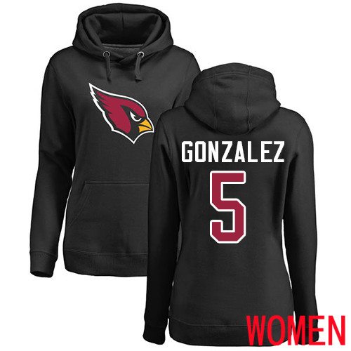 Arizona Cardinals Black Women Zane Gonzalez Name And Number Logo NFL Football #5 Pullover Hoodie Sweatshirts